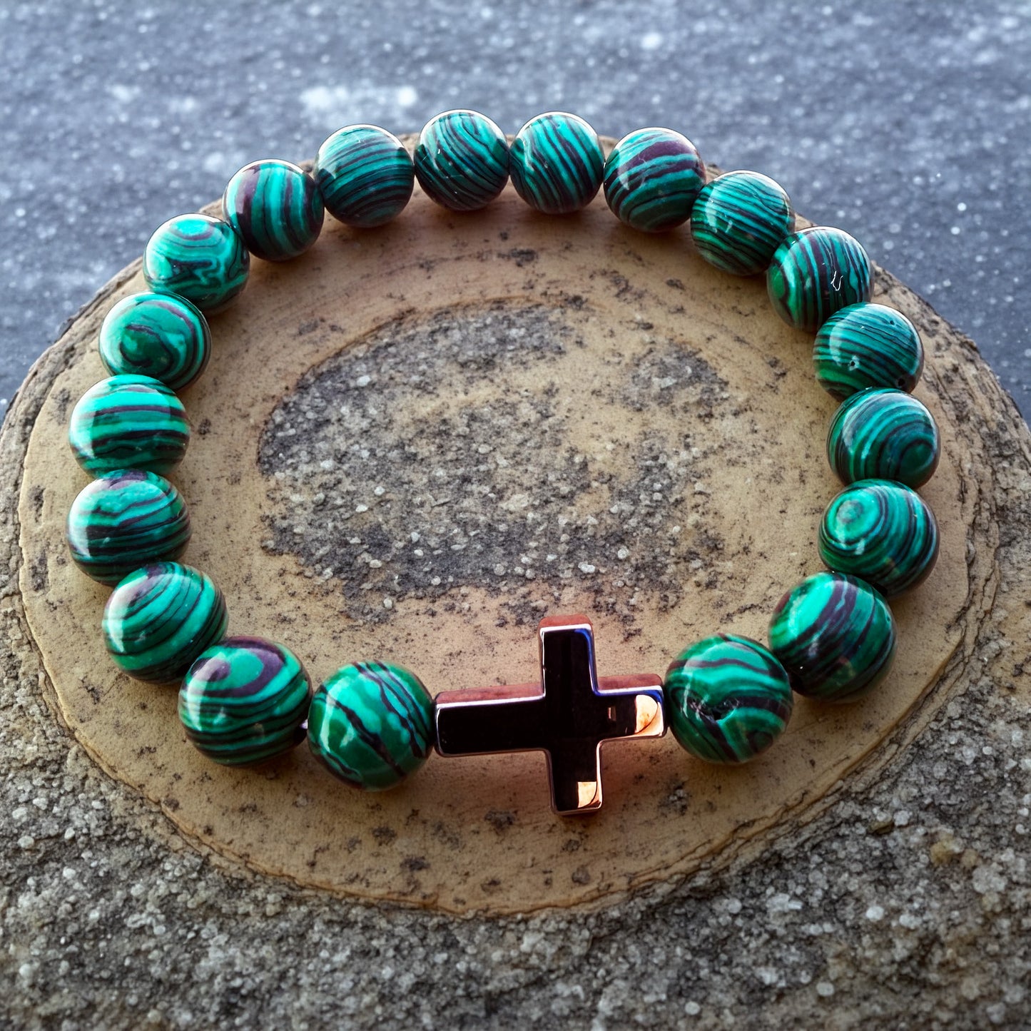 Natural MALACHITE Stone Bracelet 10mm 1Pcs