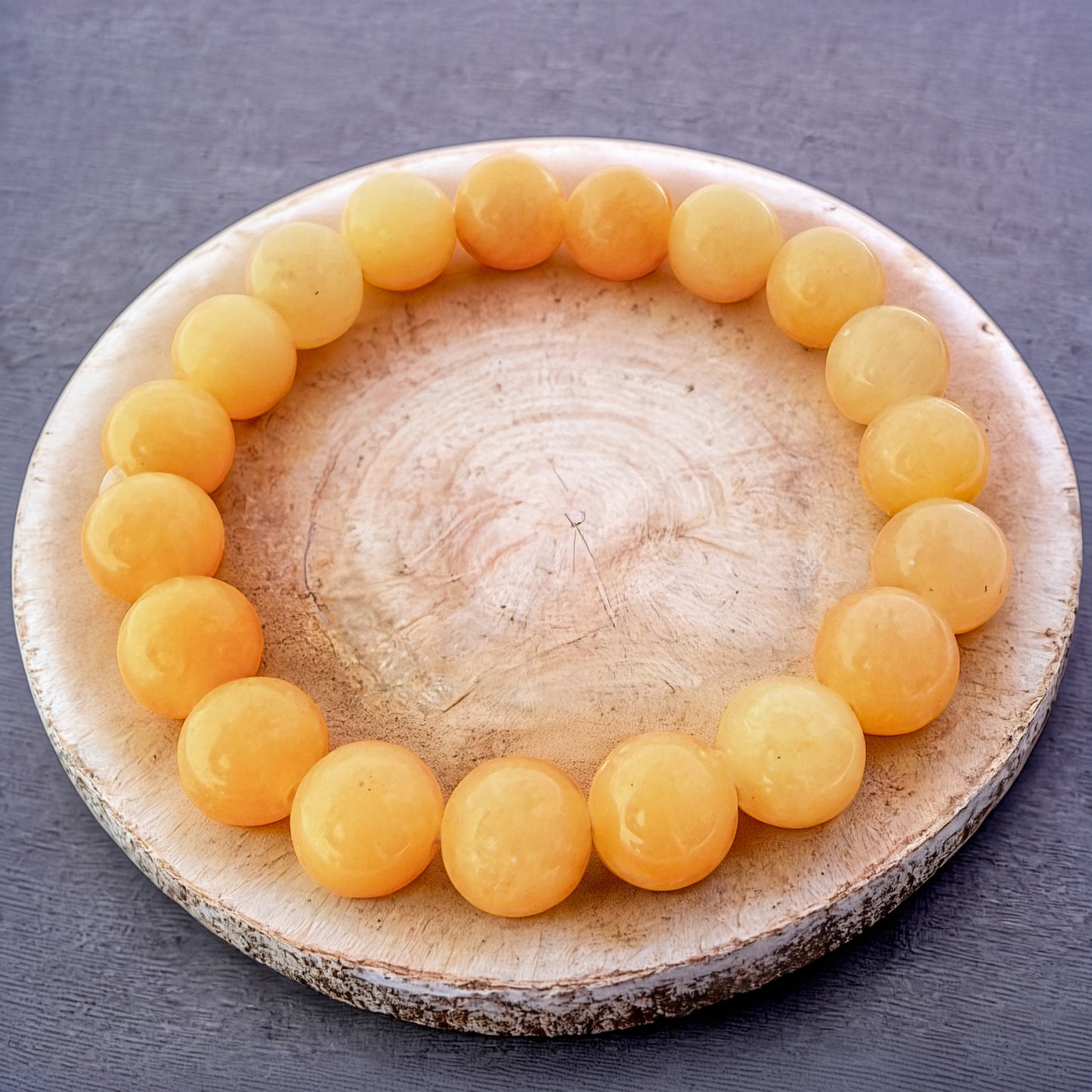 Natural Yellow Jade Stone Bracelet 10mm 1Pcs