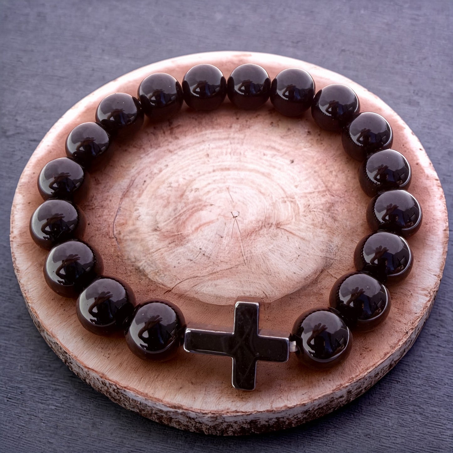 Natural OBSIDIAN Stone Bracelet 10mm 1Pcs
