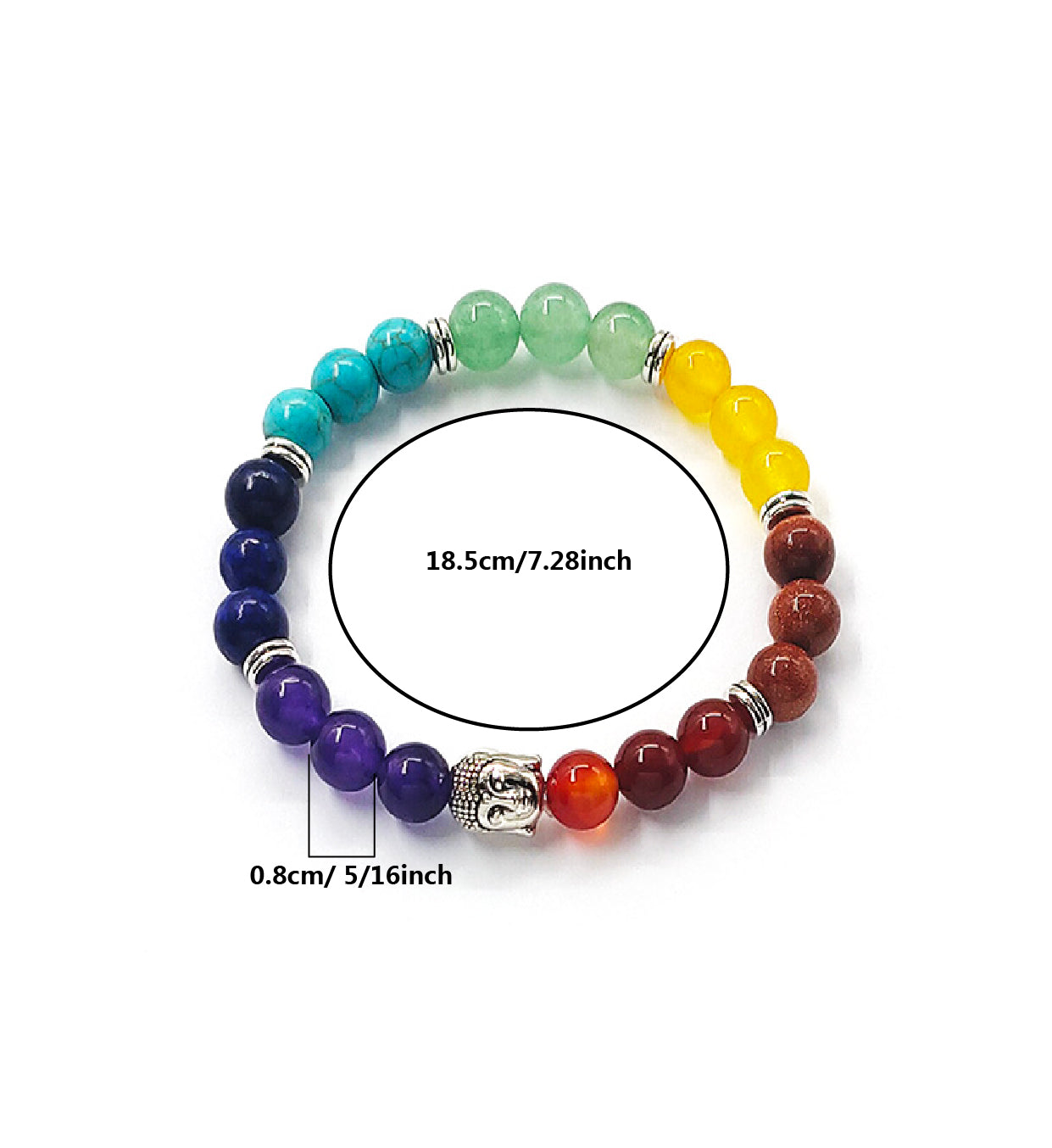 Natural CHAKRA Stone Bracelet 1 Pcs