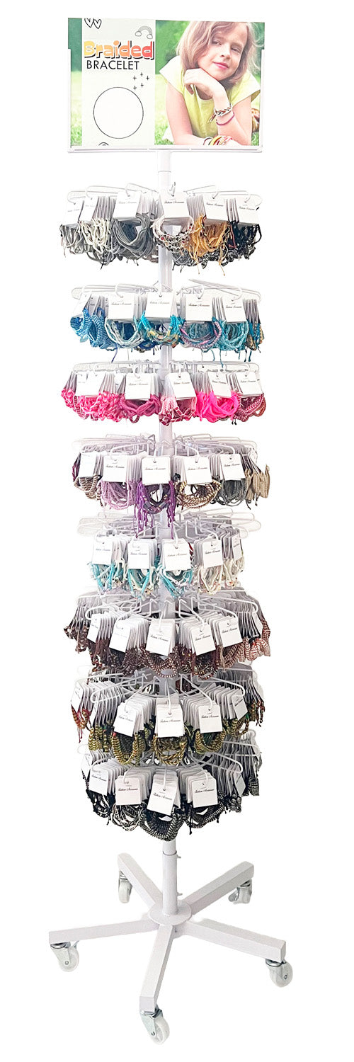 Braided Rope Bracelet with Floor Display 672pcs
