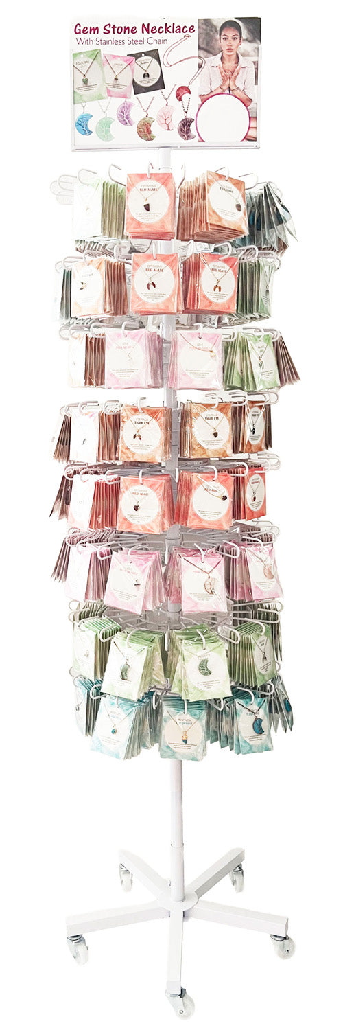 Stone Necklace stainless steel with Floor Display 672pcs