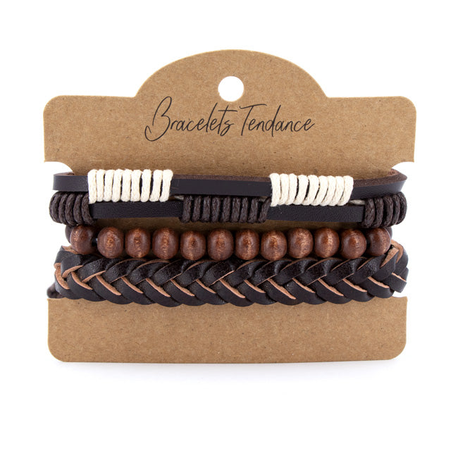 Leather Cord Bracelet 12Pcs
