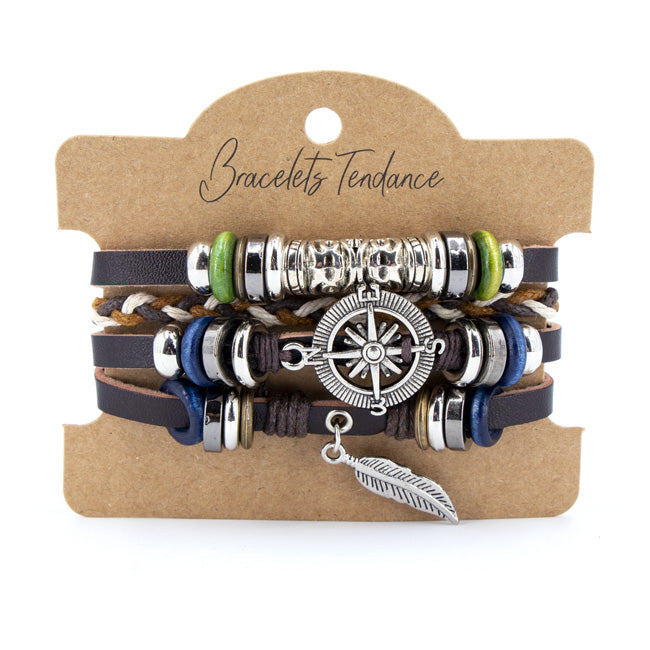Leather Cord Bracelet 12Pcs