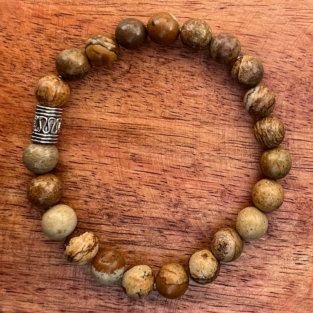 Natural JASPER PICASSO Stone Bracelet 1 Pcs