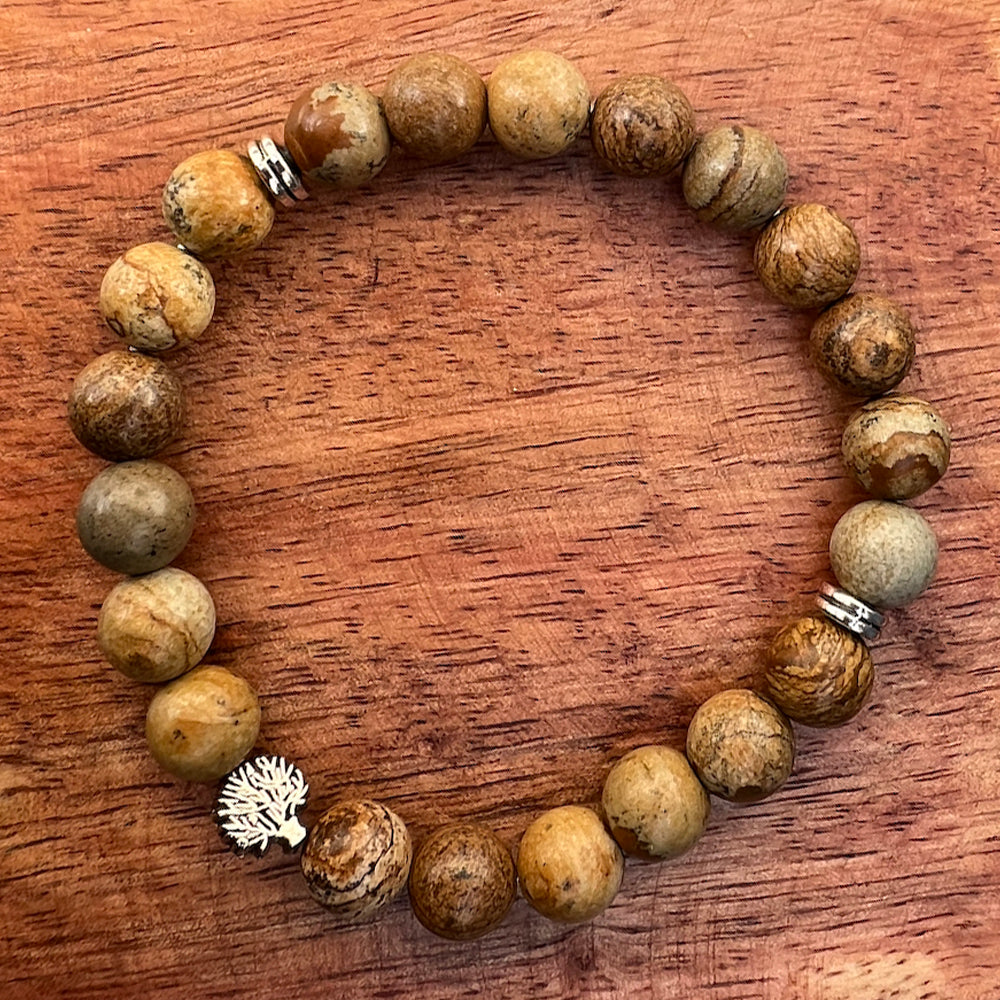 Natural JASPER PICASSO Stone Bracelet 1 Pcs