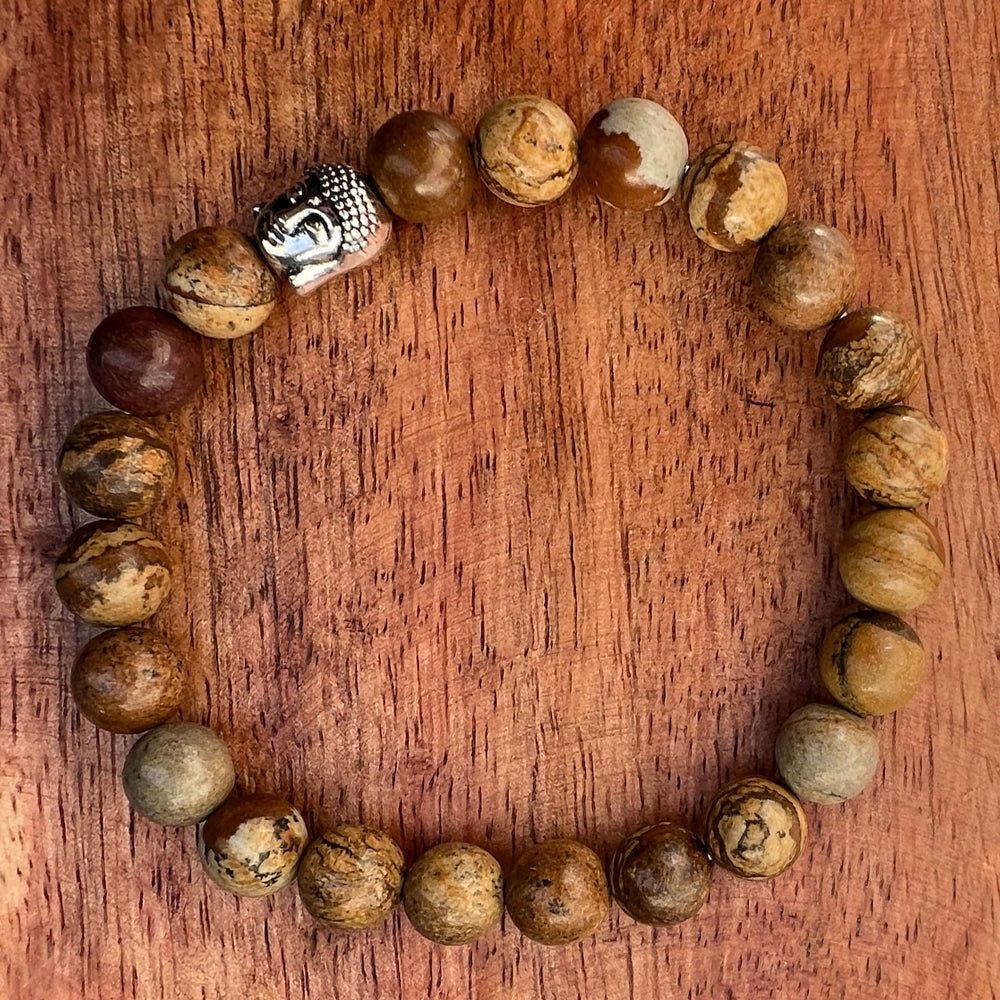 Natural JASPER PICASSO Stone Bracelet 1 Pcs