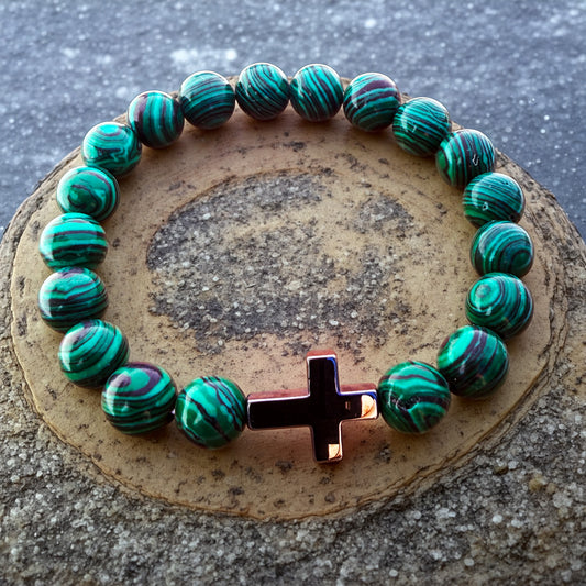 Natural MALACHITE Stone Bracelet 10mm 1Pcs