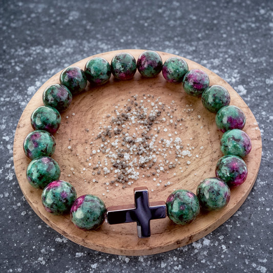 Natural RUBY ZOISITE Stone Bracelet 10mm 1Pcs