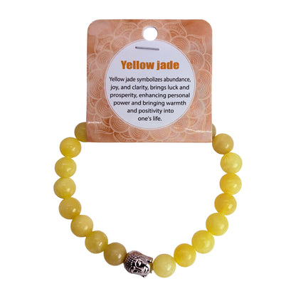 Natural Yellow Jade Stone Bracelet 8mm