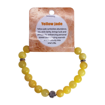 Natural Yellow Jade Stone Bracelet 8mm