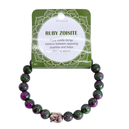 Natural Ruby Zoisite Stone Bracelet 8mm