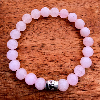 Natural Pink Quartz Stone Bracelet 8mm