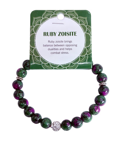 Natural Ruby Zoisite Stone Bracelet 8mm