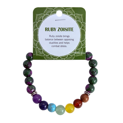 Natural Ruby Zoisite Stone Bracelet 8mm
