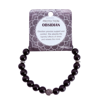 Natural Obsidian Stone Bracelet 8mm