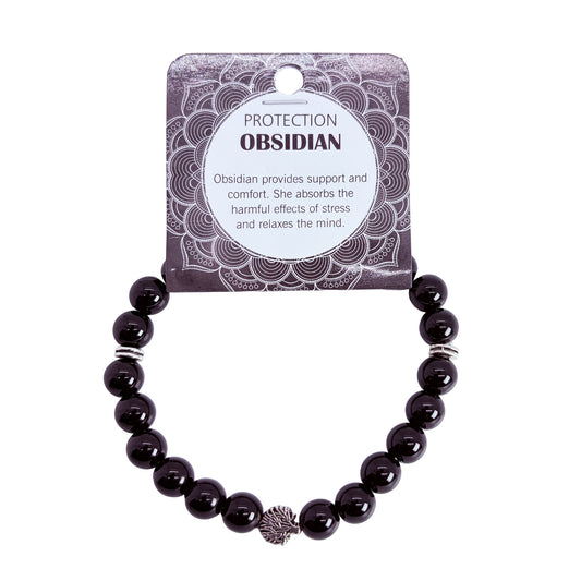 Natural OBSIDIAN Stone Bracelet 1 Pcs
