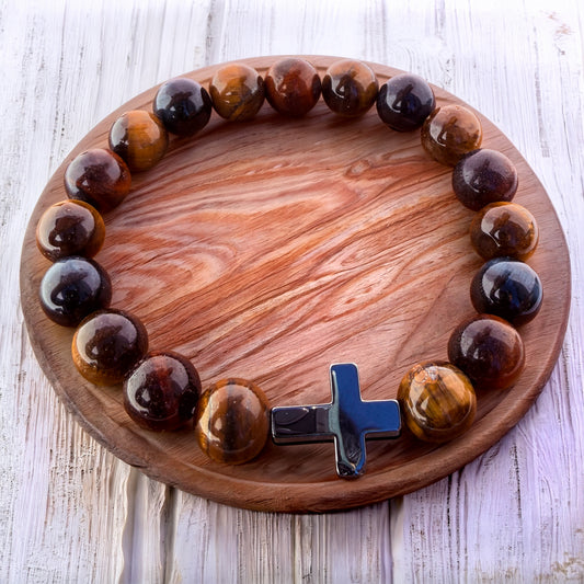 Natural  Red Tiger's Eye Stone Bracelet 10mm 1Pcs