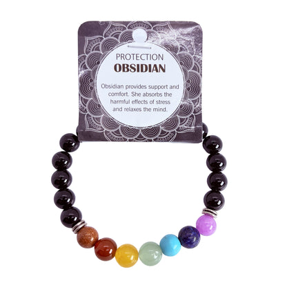 Natural Obsidian Stone Bracelet 8mm