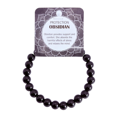 Natural Obsidian Stone Bracelet 8mm