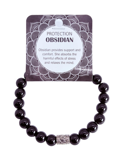 Natural Obsidian Stone Bracelet 8mm