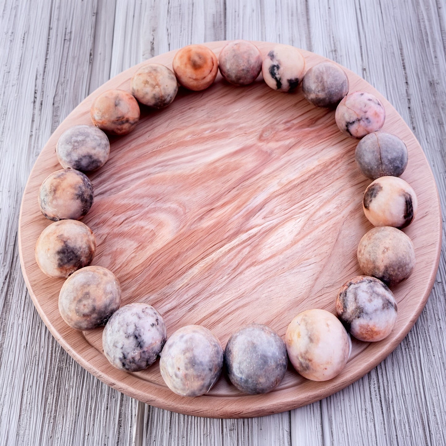 Natural PINK ZEBRA JASPER Stone Bracelet 10mm 1Pcs