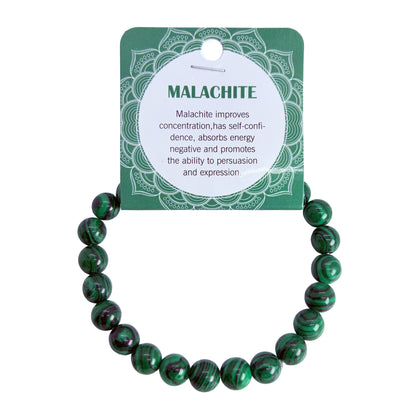 Natural Malachite Stone Bracelet 8mm