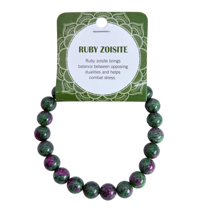 Natural Ruby Zoisite Stone Bracelet 8mm