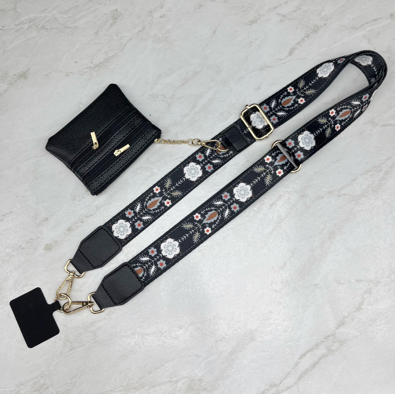 Long Keeper Phone Strap Crossbody with Zipper Wallet Phone Chain