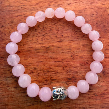 Natural Pink Quartz Stone Bracelet 8mm