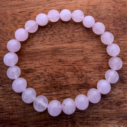 Natural Pink Quartz Stone Bracelet 8mm