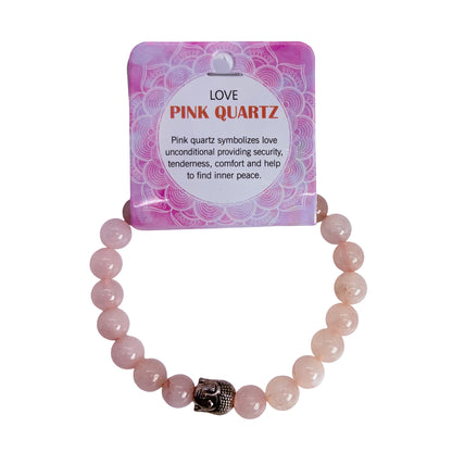 Natural Pink Quartz Stone Bracelet 8mm