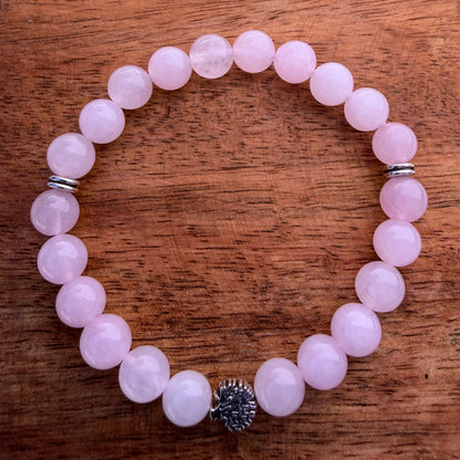 Natural Pink Quartz Stone Bracelet 8mm