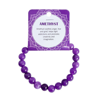 Natural Amethyst Stone Bracelet 8mm