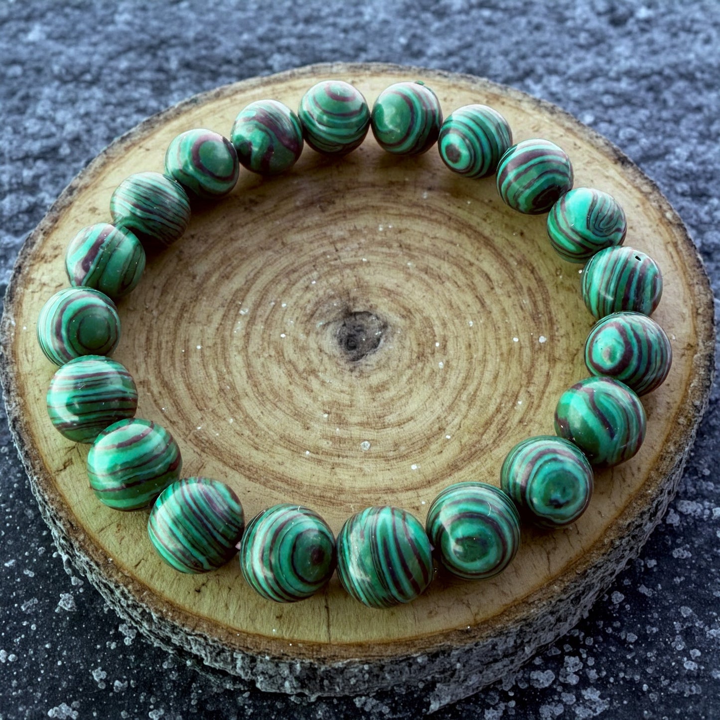 Natural MALACHITE Stone Bracelet 10mm 1Pcs