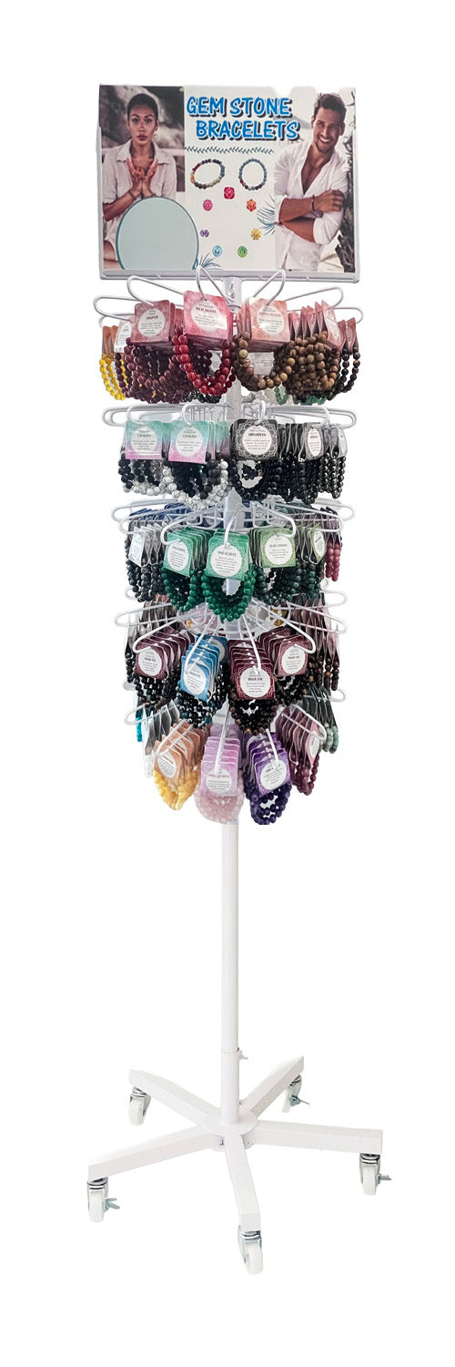 Natural Stone Bracelet 10mm with Floor Display 420pcs