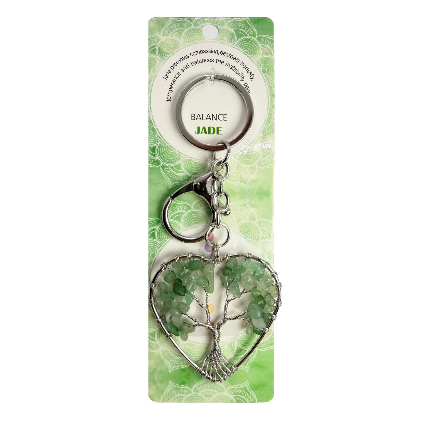 Natural Tree of Life Stone Keychain 1 Pcs