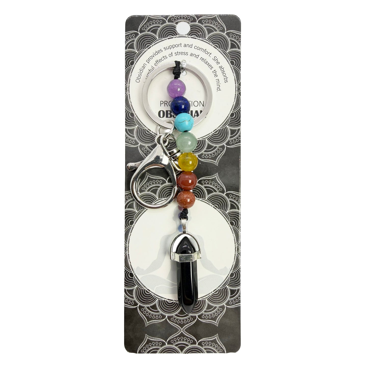 Natural Bullet Shape Stone Keychain 1 Pcs