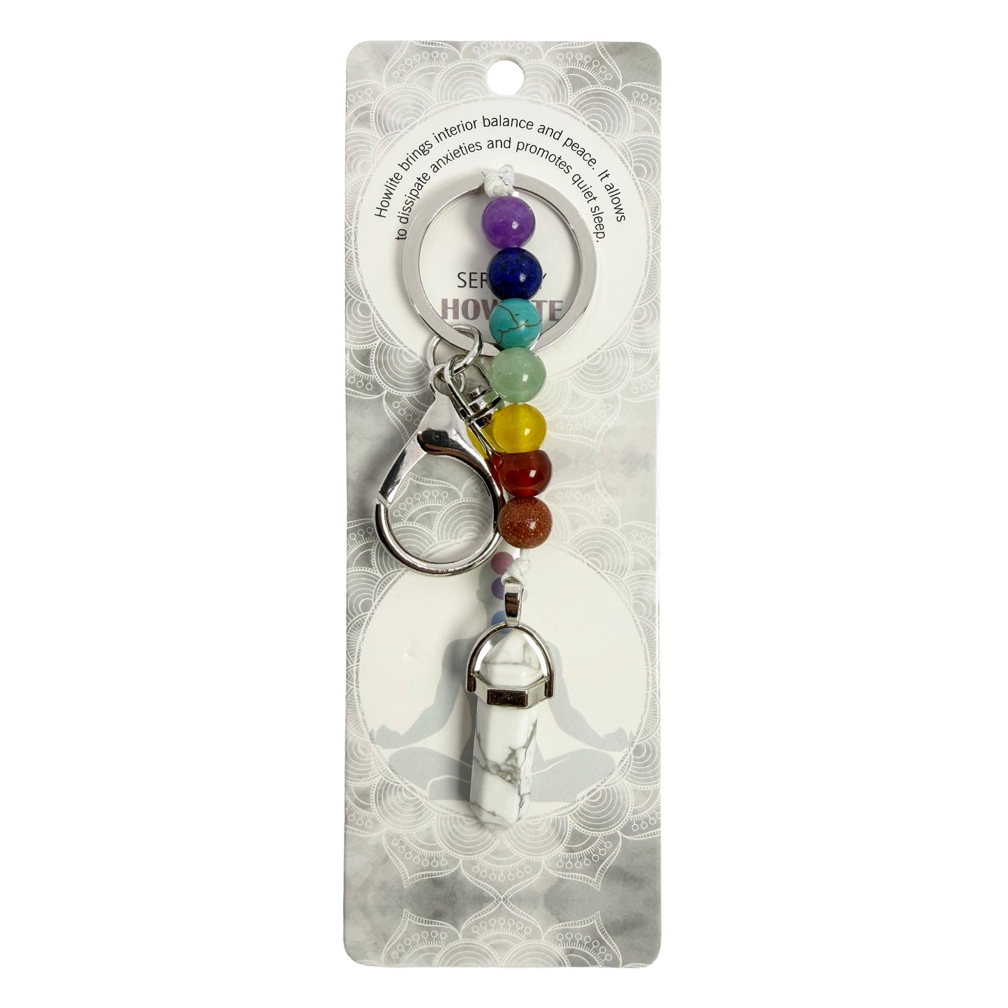 Natural Bullet Shape Stone Keychain 1 Pcs