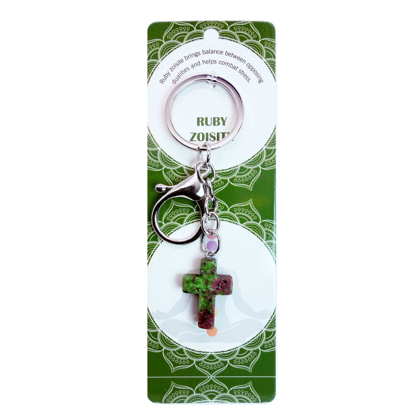 Natural Cross Stone Keychain 1 Pcs