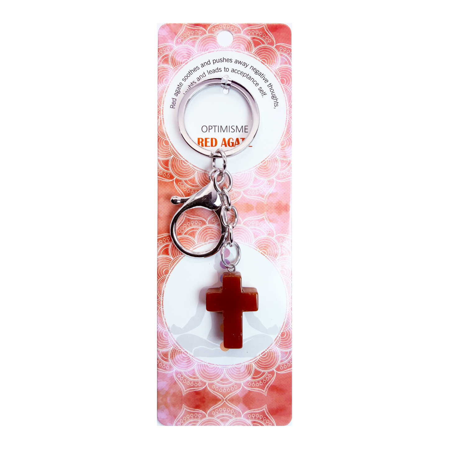 Natural Cross Stone Keychain 1 Pcs