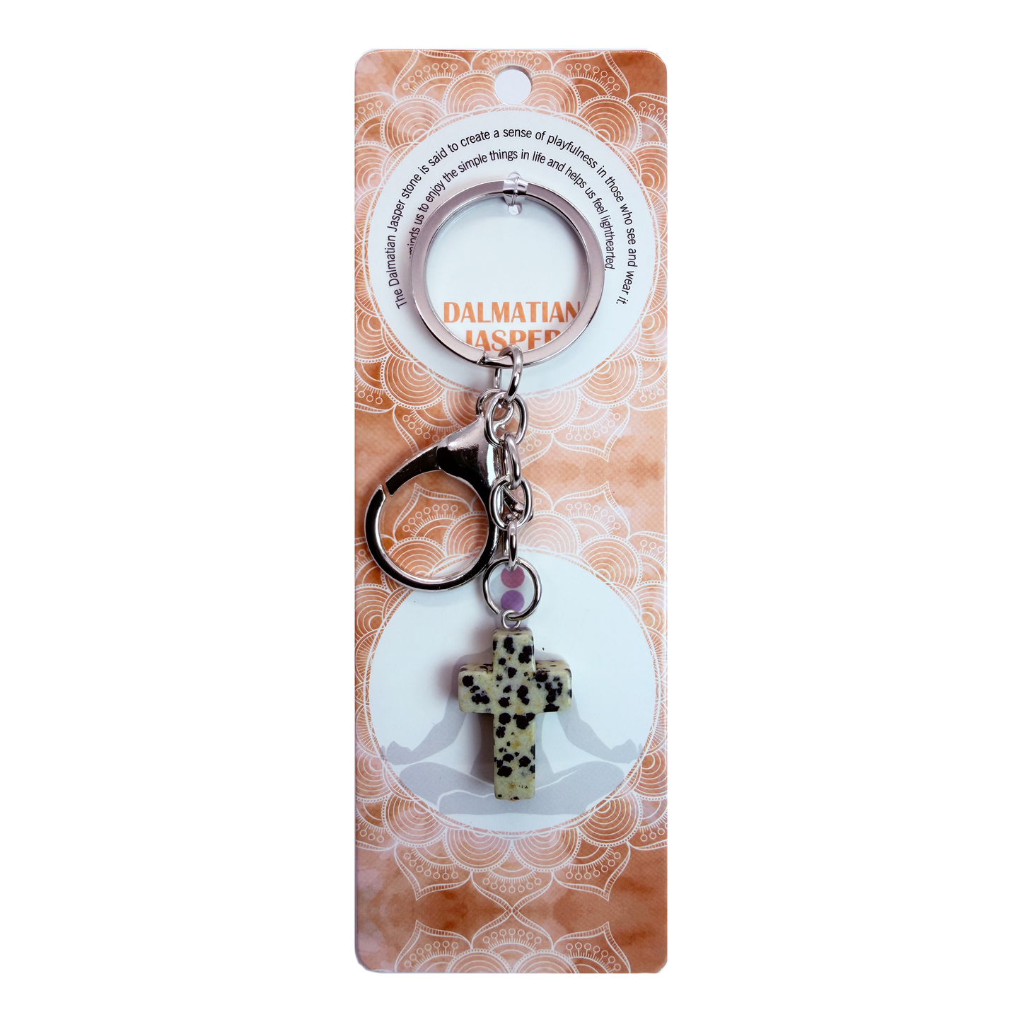 Natural Cross Stone Keychain 1 Pcs