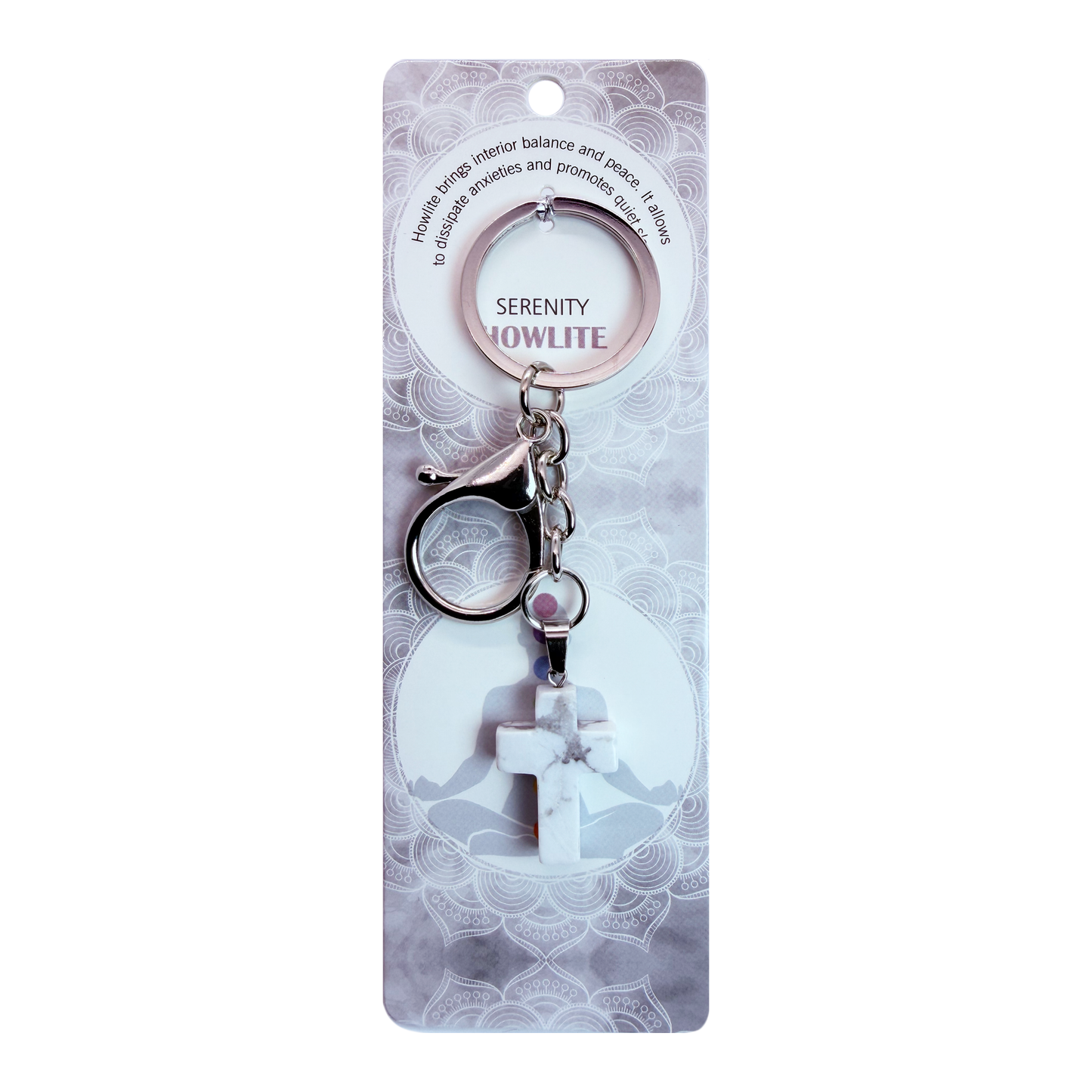 Natural Cross Stone Keychain 1 Pcs