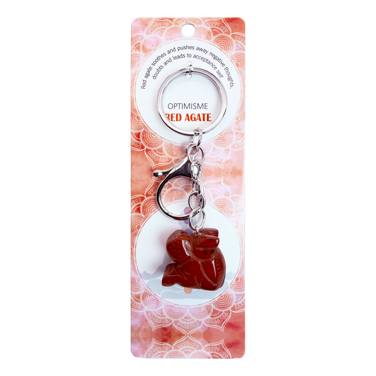 Natural Rabbit Stone Keychain 1 Pcs