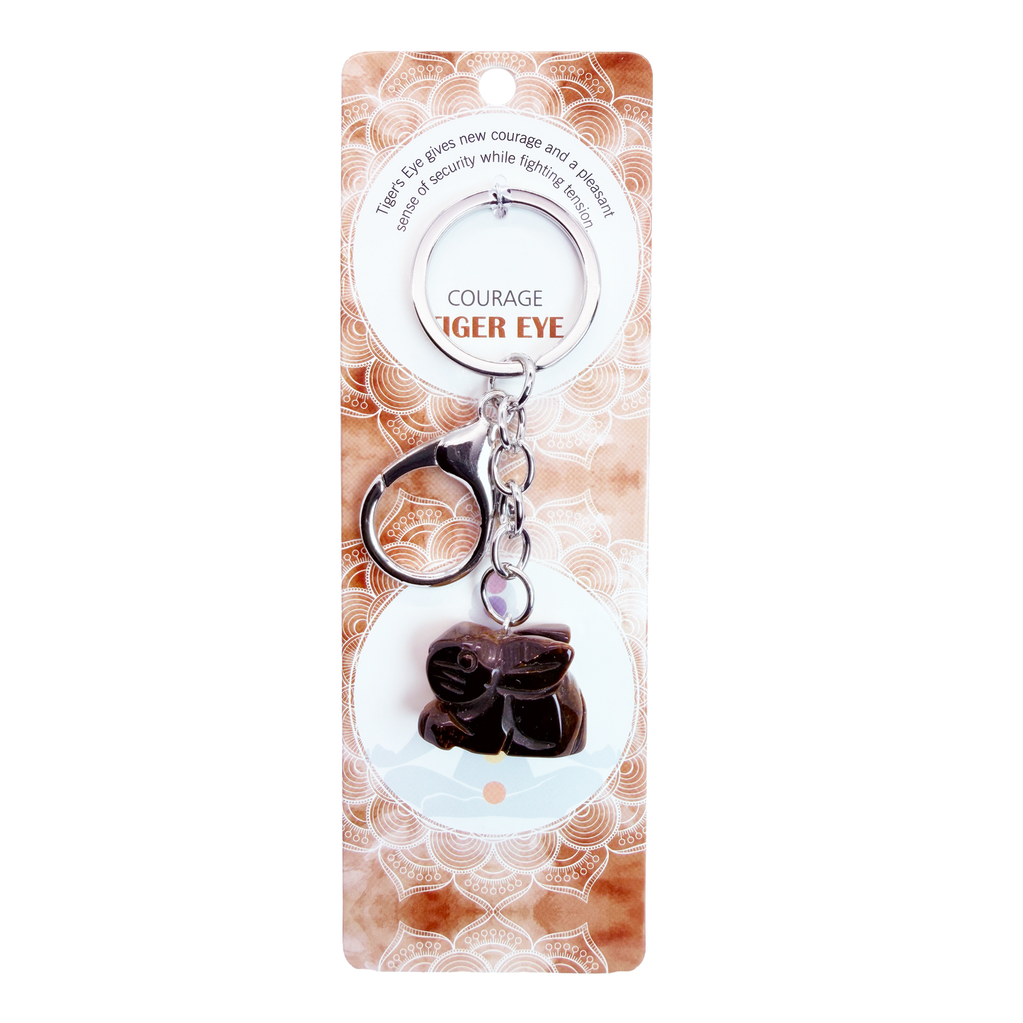 Natural Rabbit Stone Keychain 1 Pcs