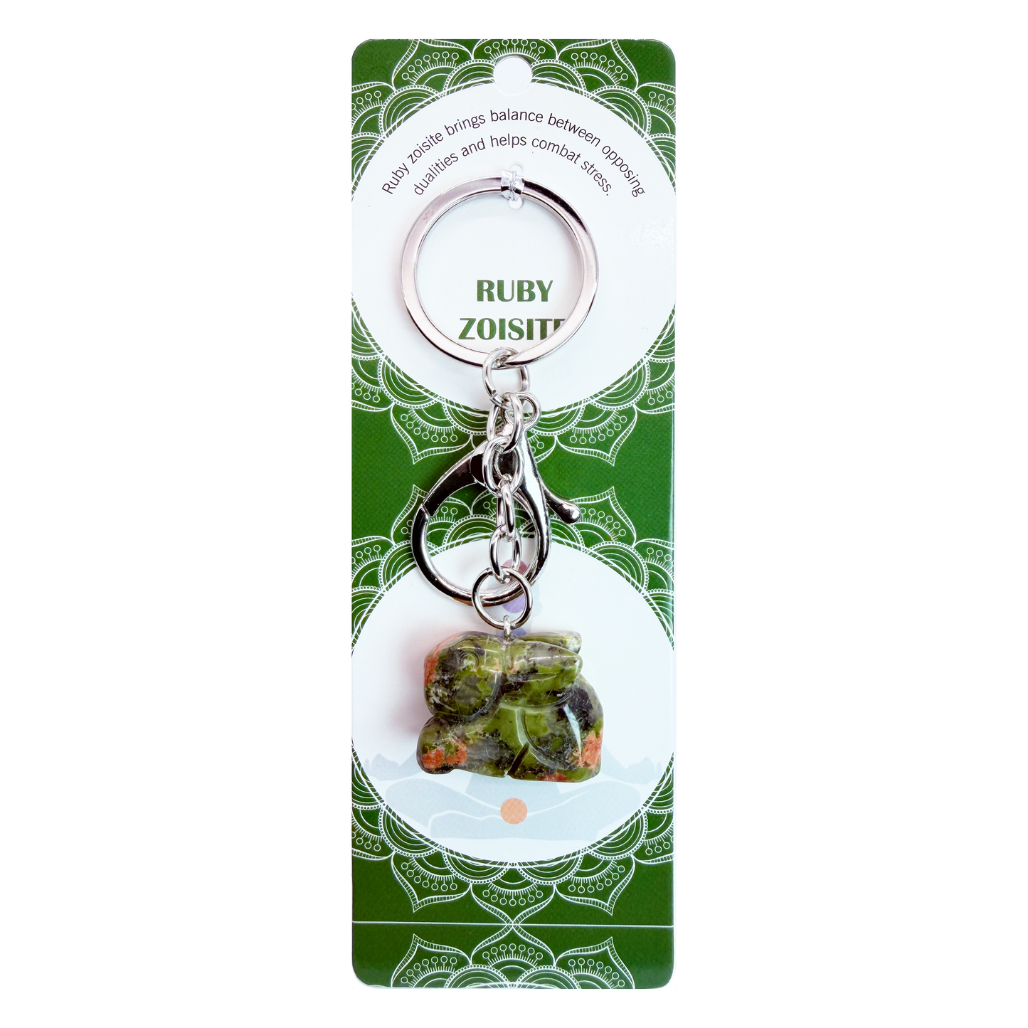 Natural Rabbit Stone Keychain 1 Pcs