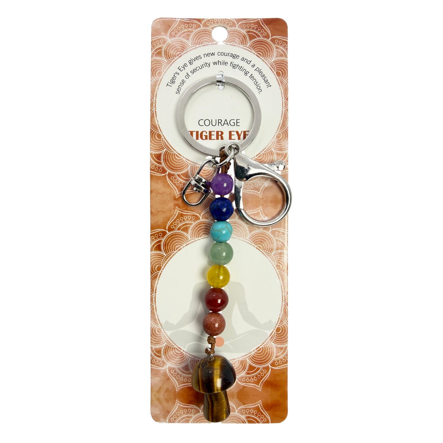 Natural Mushroom Stone Keychain 1 Pcs