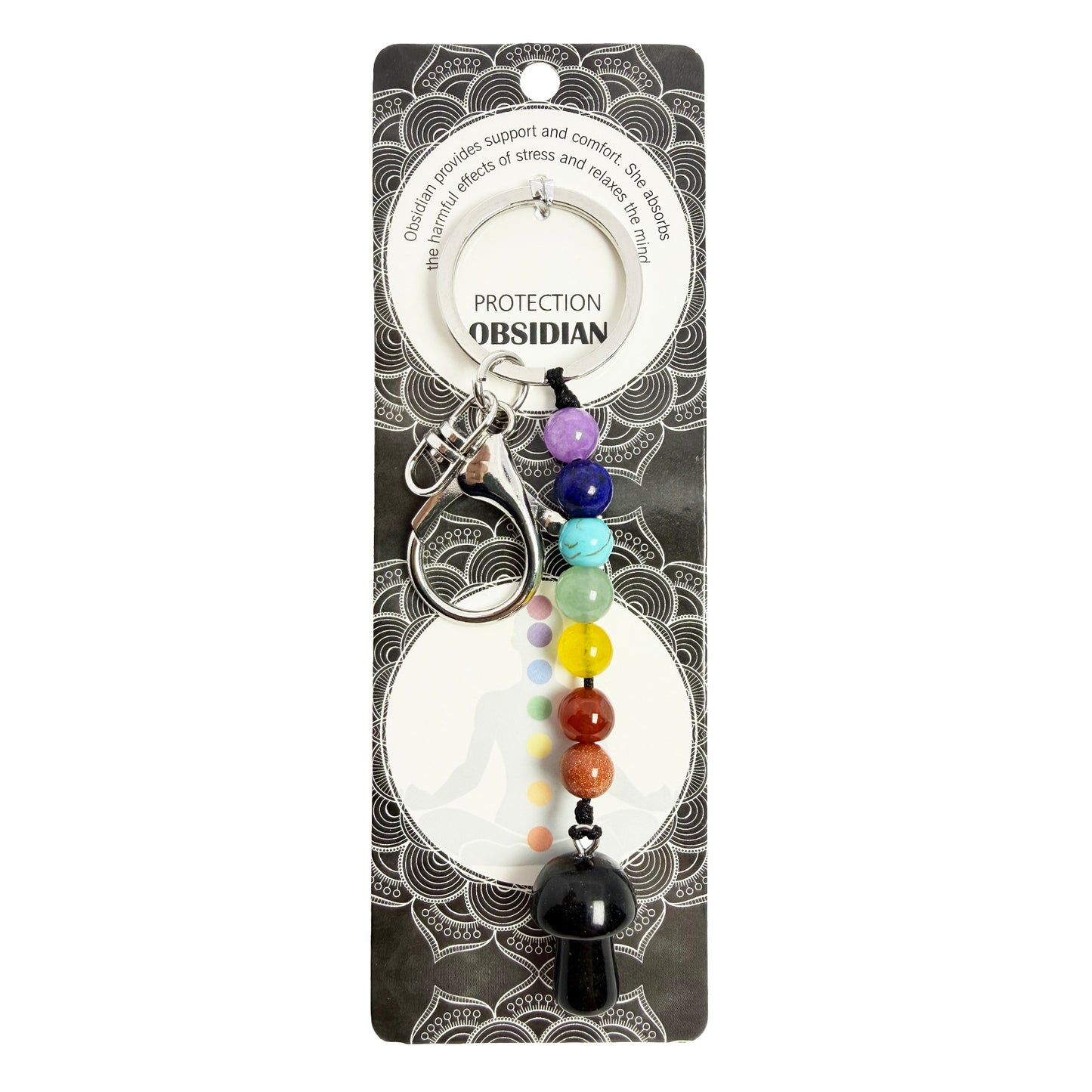 Natural Mushroom Stone Keychain 1 Pcs