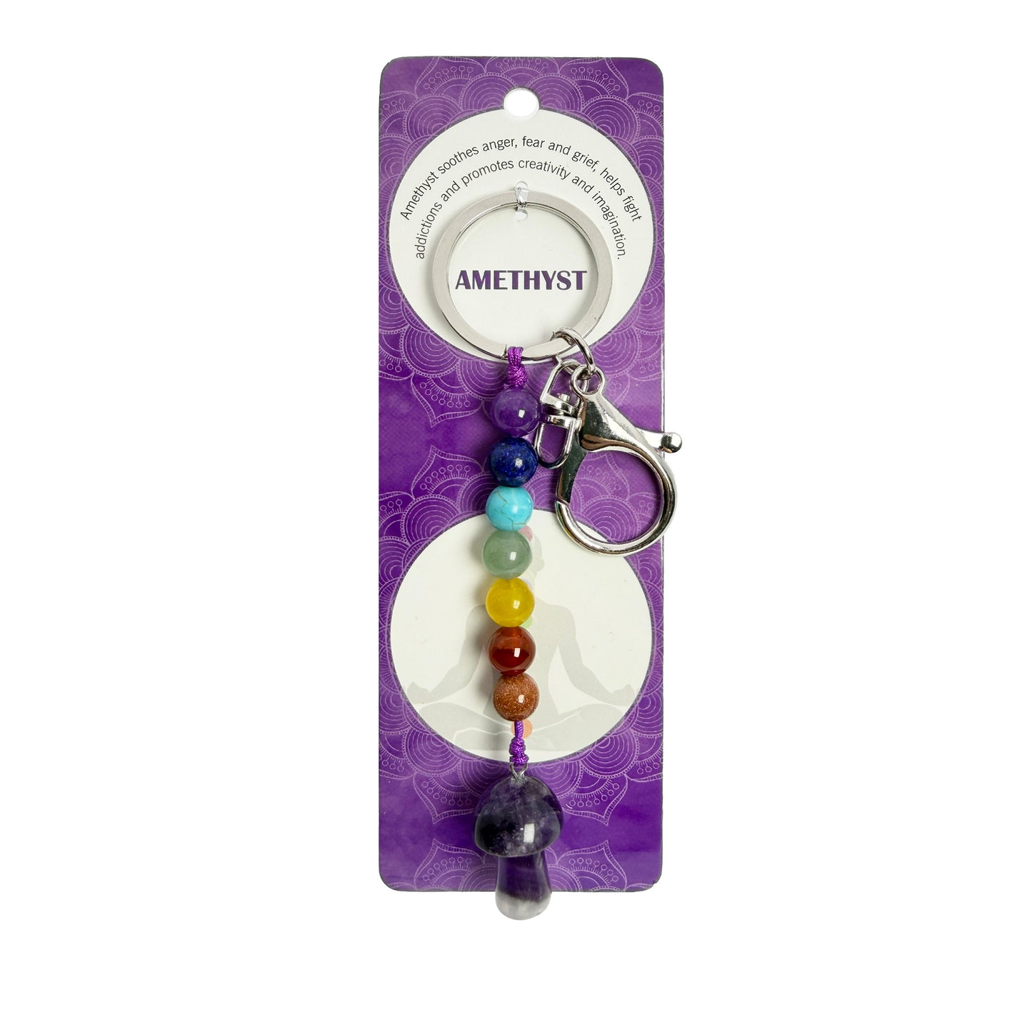 Natural Mushroom Stone Keychain 1 Pcs