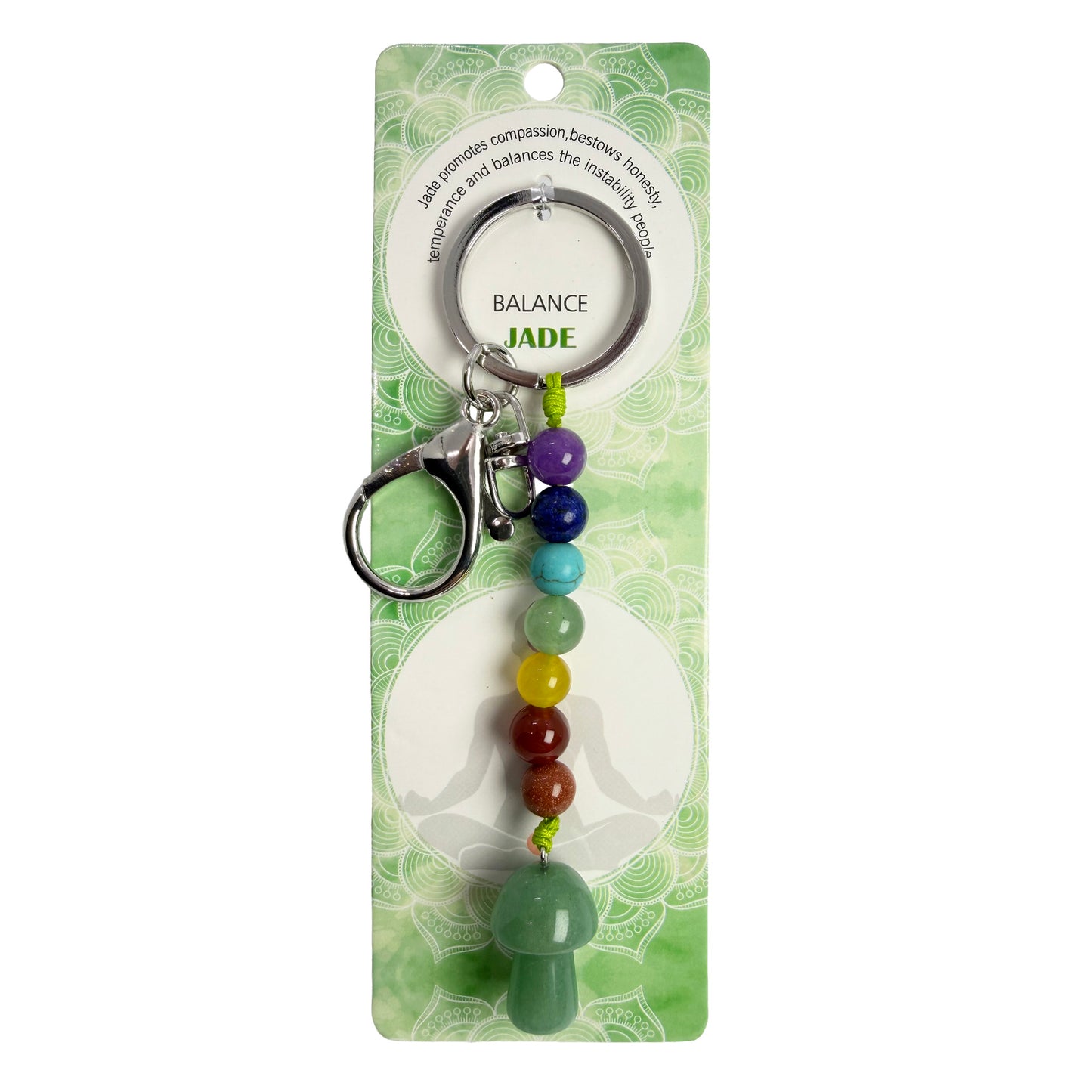 Natural Mushroom Stone Keychain 1 Pcs